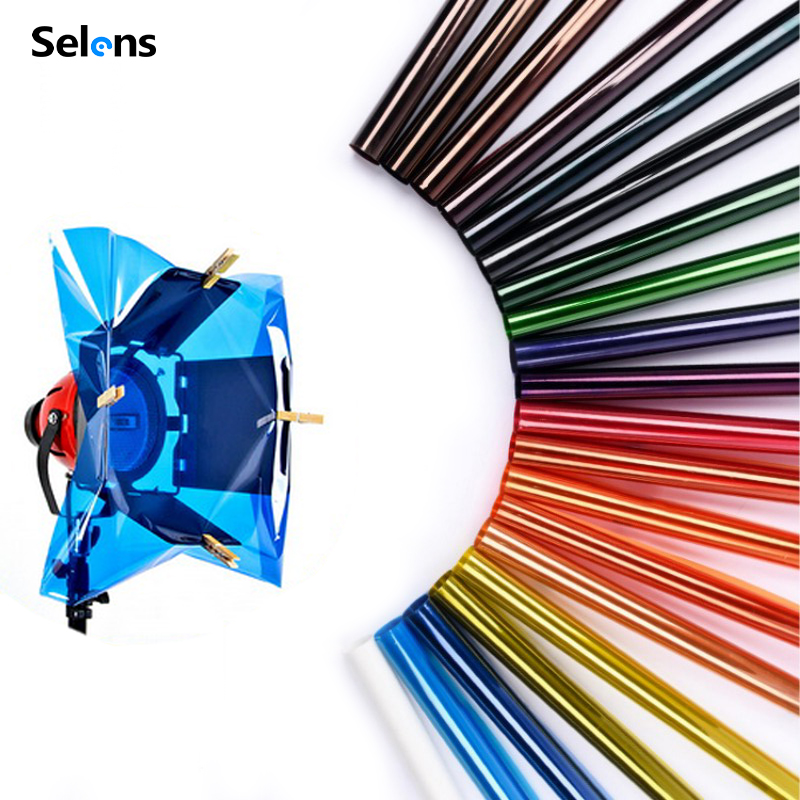 Photography Umbrella Lighting Kit - Selens 14色 40*50cm フィルターゲルセット カメラ照明修正用 CTO