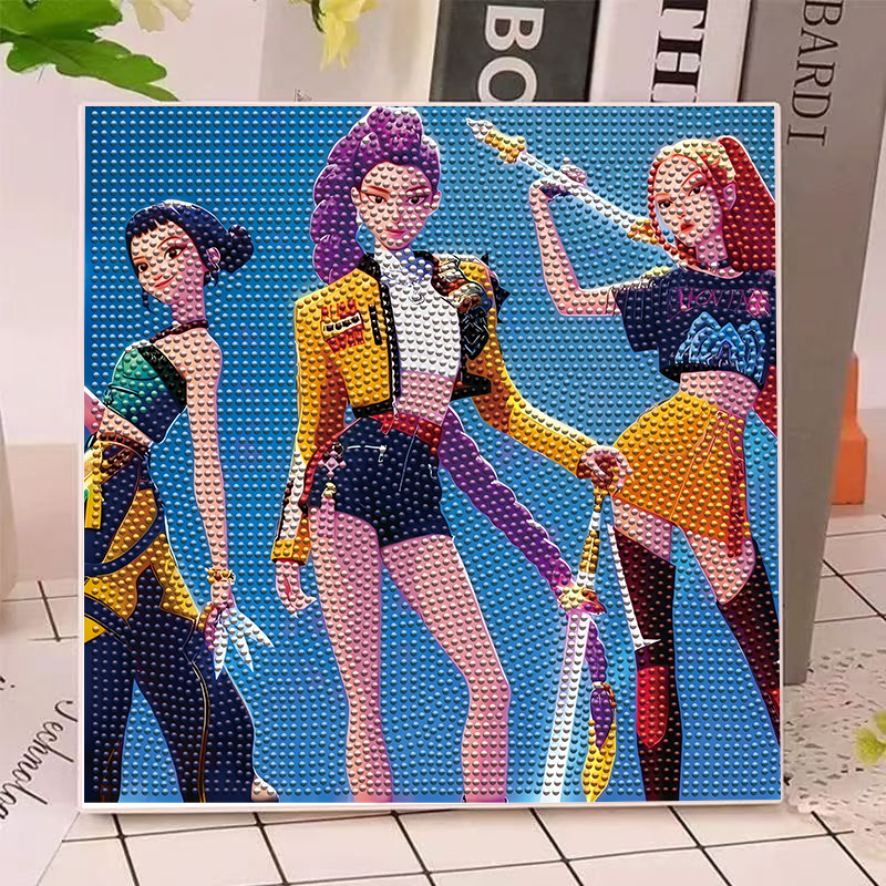 Photography Interior - アニメハンターズ ガールズ ルミ ミラ ゾイ ダイヤモンドペインティングキット