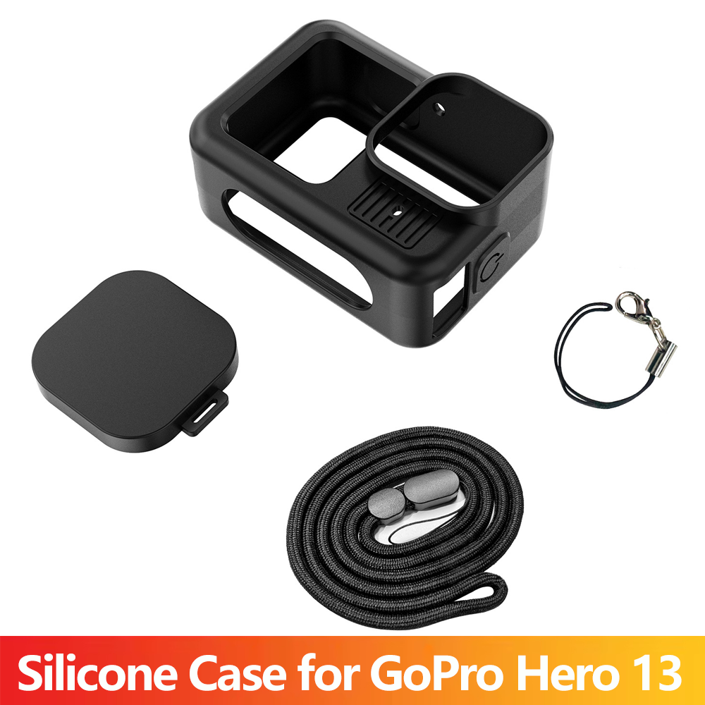 Gopro Action Camera Hero 13 Black - シリコン保護ケース レンズカバー ハンドストラップ 紛失防止コード GoPro Hero