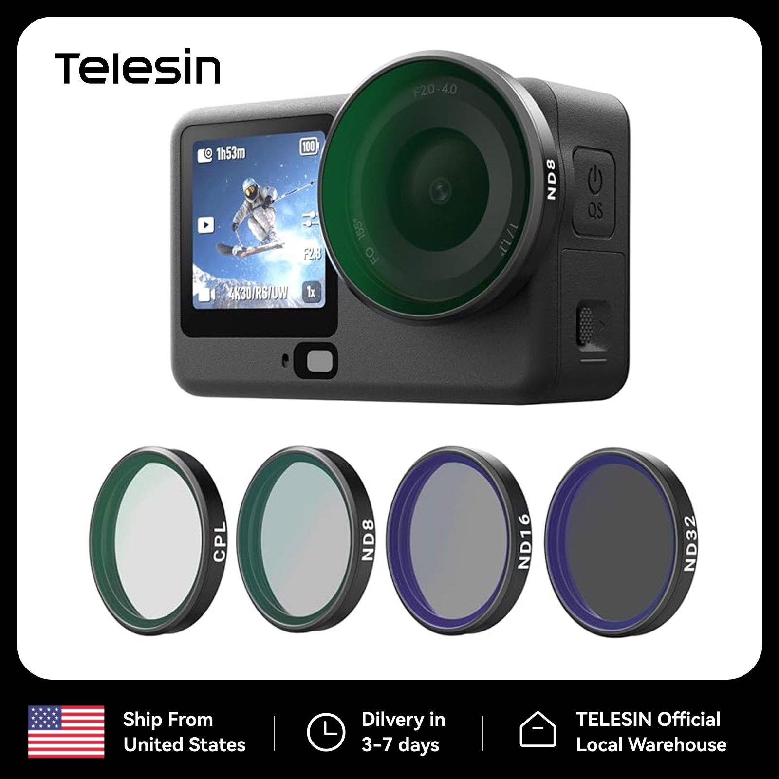 Nd Filter Set - TELESIN ND CPL UV VND 2–32