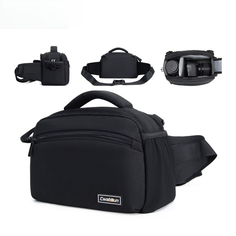 Photography Outdoor - 防水ワンショルダースリングバッグ DSLR SLR カメラレンズ用ウエストバッグ アウトドア写真撮影用 ハイキング旅行用