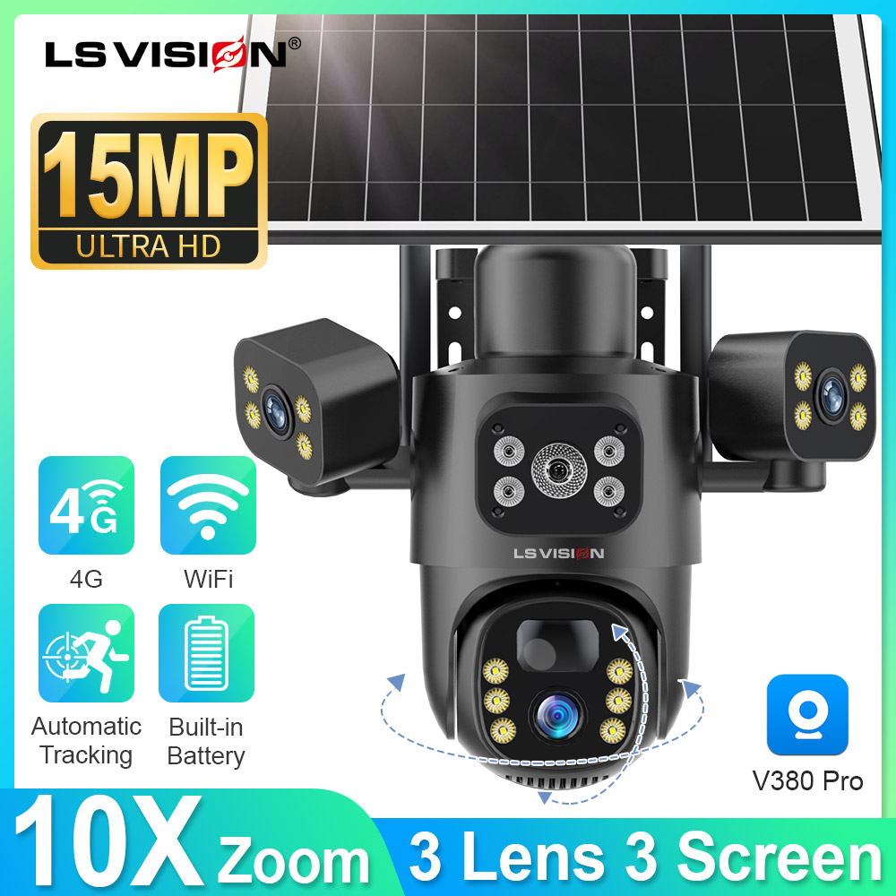 Photography Uk - LS VISION 4G / WiFiソーラーカメラ 3レンズ