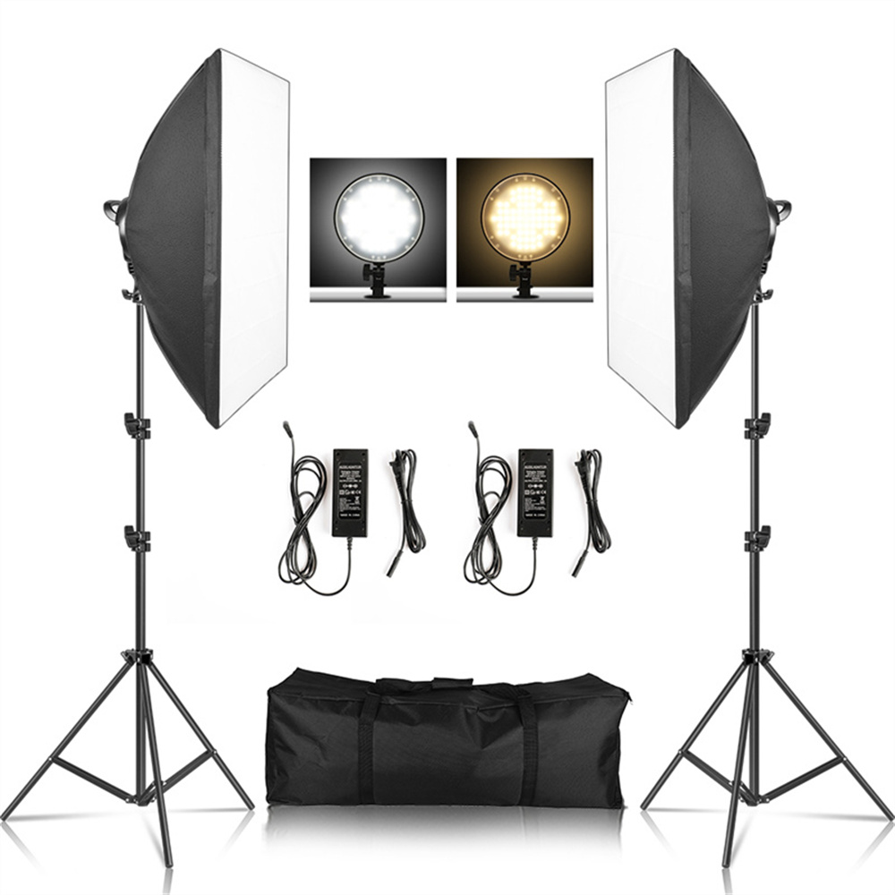 Photography Umbrella Lighting Kit - ソフトボックスライトテント写真撮影キット写真2メートルtripiodソフトボックスディスクライトled 45ワット写真スタジオ照明撮影ランプビデオ