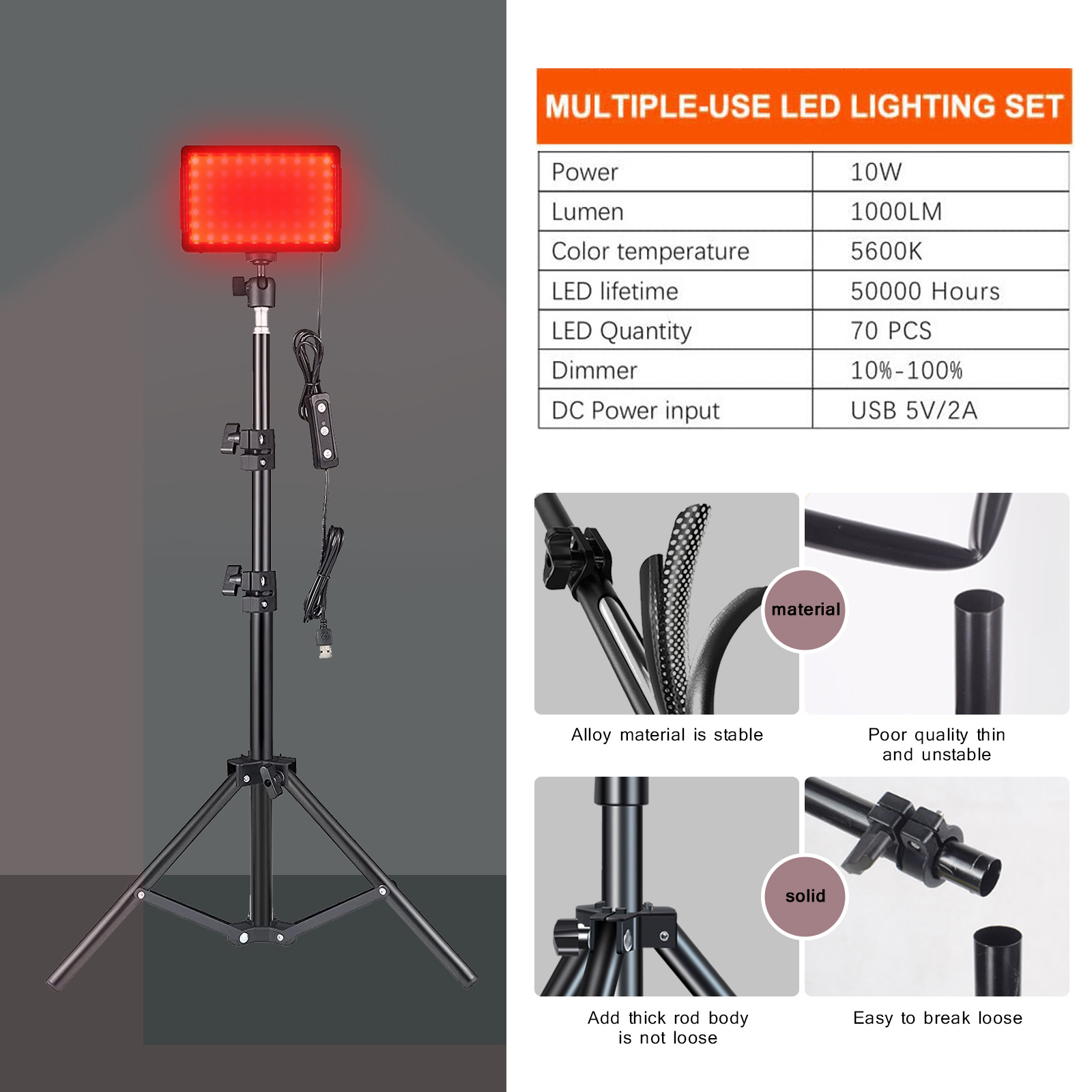LED 写真ビデオライトパネル照明フォトスタジオランプキット - Photography Umbrella Lighting Kit のレビューと価格