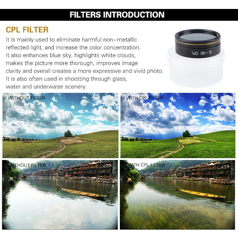 ドローンフィルターファントム 4 プロ V2.0 ND 4  - Nd Filter Set のレビューと価格