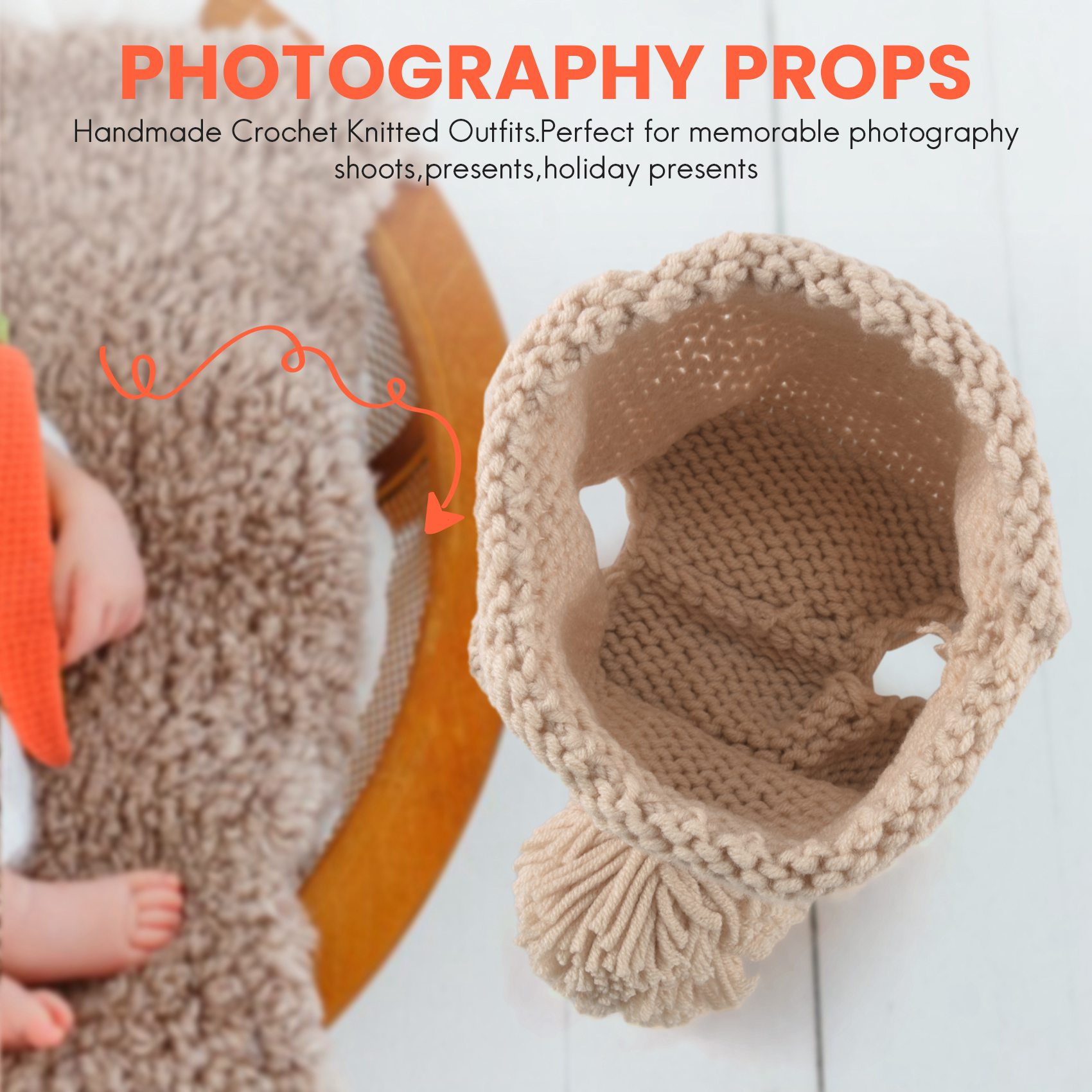 ABJA-新生児写真撮影用小道具幼児男の子女の子ニット写真撮 - Photography Outfits のレビューと価格