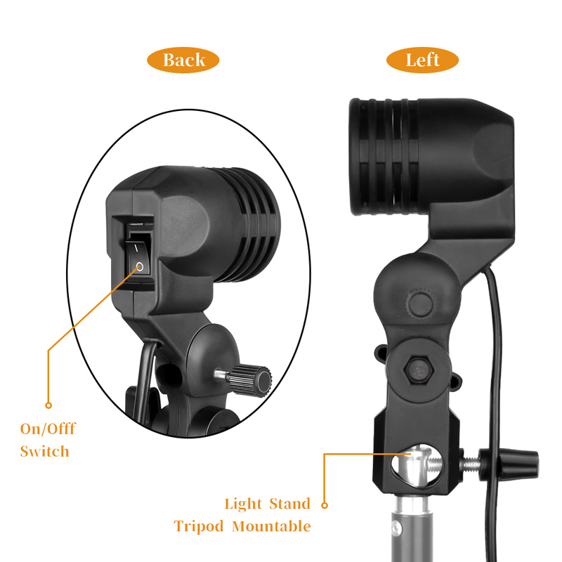 1.8mケーブル電球ホルダー,e26/e27電球ホルダー付き - Photography Umbrella Lighting Kit のレビューと価格