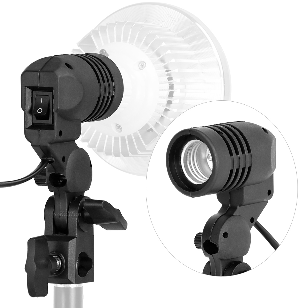 シングルヘッド電球ホルダー E27 ソケットフラッシュ傘ブラ - Photography Umbrella Lighting Kit のレビューと価格