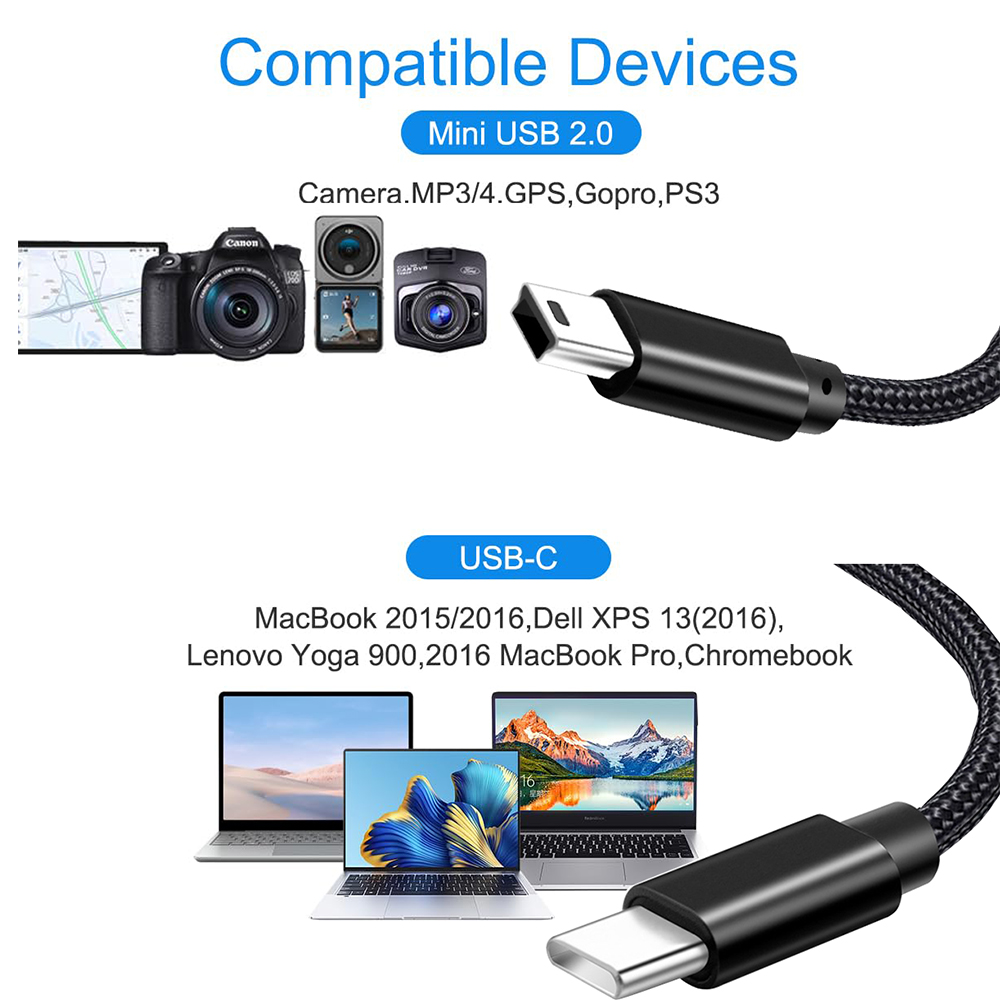 Type C - Mini USBケーブル 超短型 USB  - Photograph Mp3 のレビューと価格