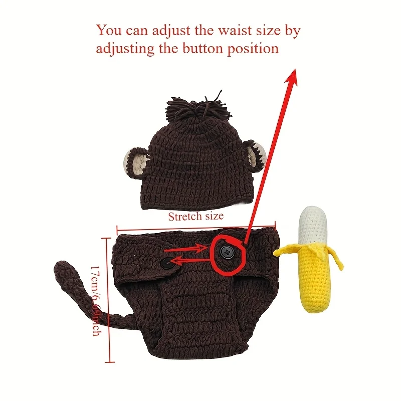 赤ちゃんの写真撮影小道具 手作りの猿のバナナコスチューム 新 - Photography Outfits のレビューと価格