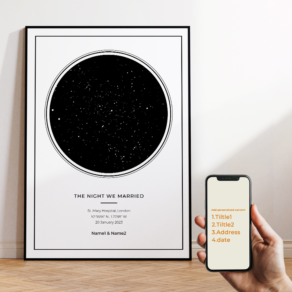 現代風カスタムパーソナライズ夜空星図ウォールアートキャンバス - Photography Interior のレビューと価格