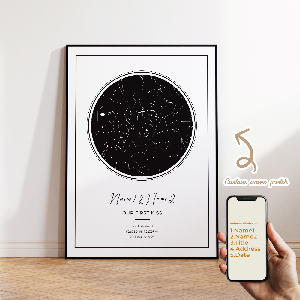 現代風カスタムパーソナライズ夜空星図ウォールアートキャンバス - Photography Interior のレビューと価格