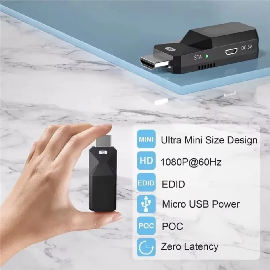 50M HDMI互換ワイヤレスビデオ送信機と受信機エクステン - Photography Videography のレビューと価格